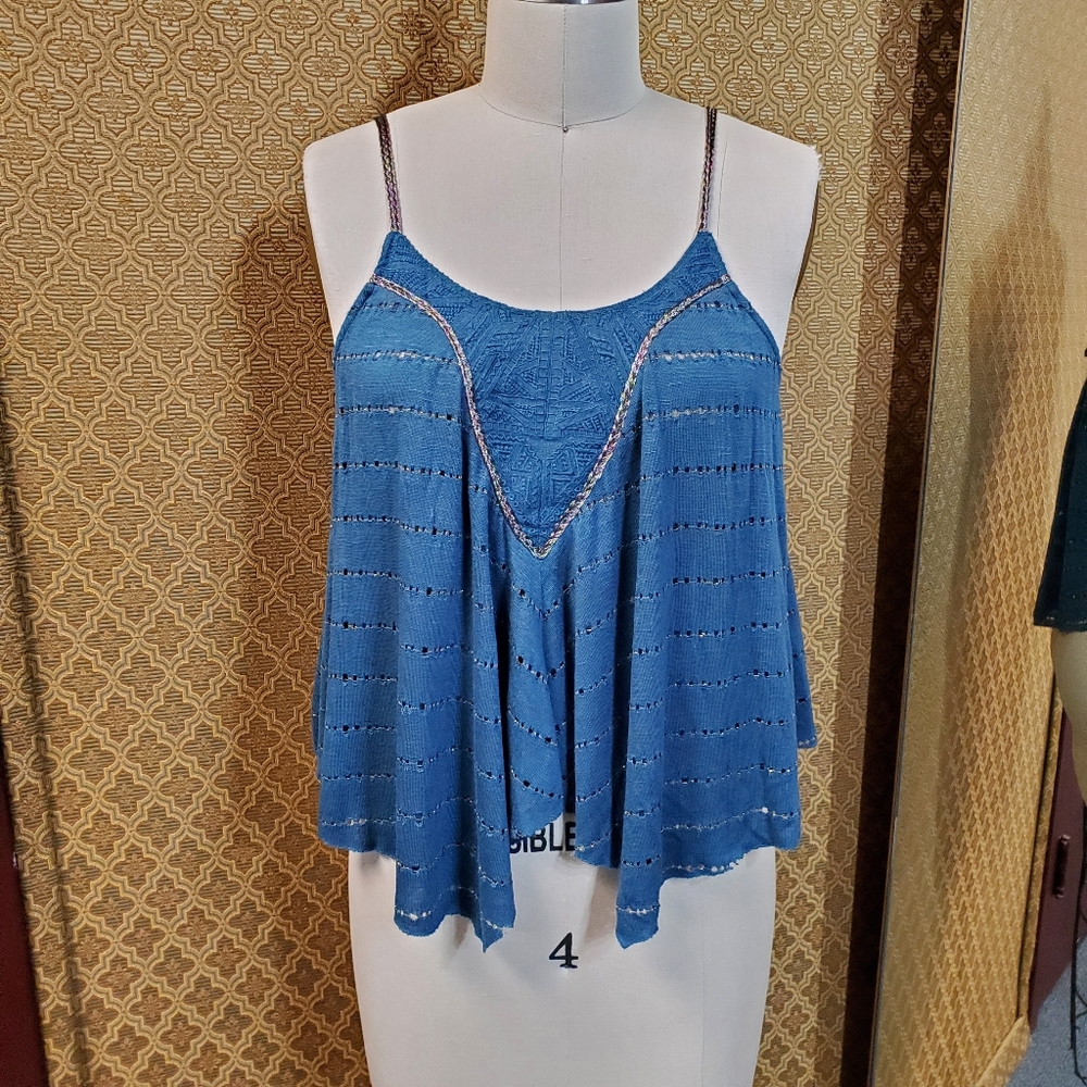 NWT Free People Blue Stone Crop Top